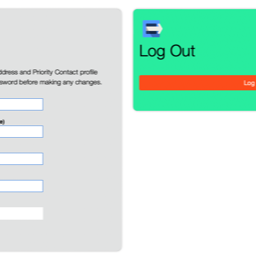 Account administration and the log out button. 